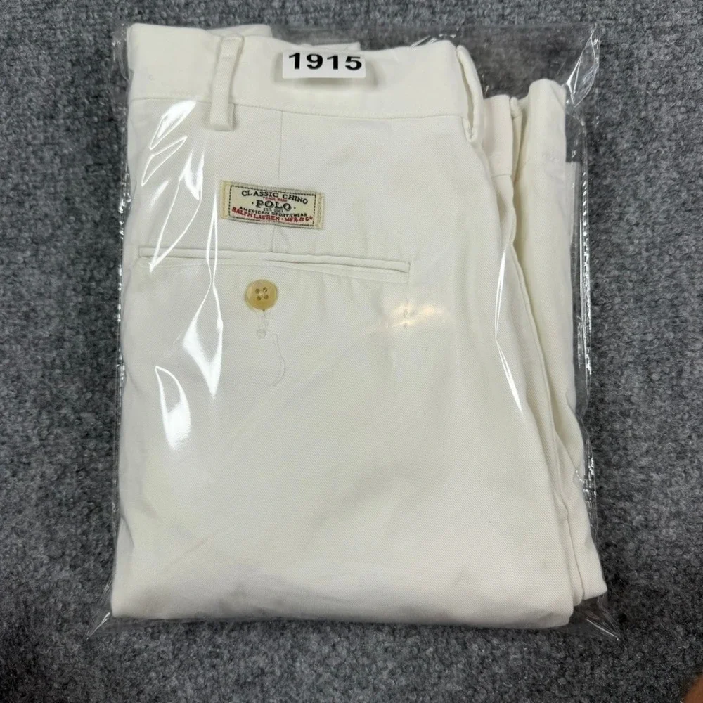 Polo Ralph Lauren Prospect Chino Shorts Mens 40 White Cotton Flat Front 9 Inseam